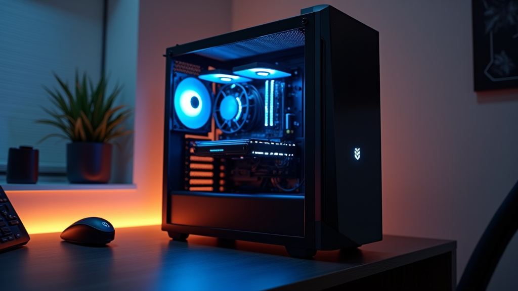 Carte graphique RTX 5090 avec alimentation 1000W Platinum à côté