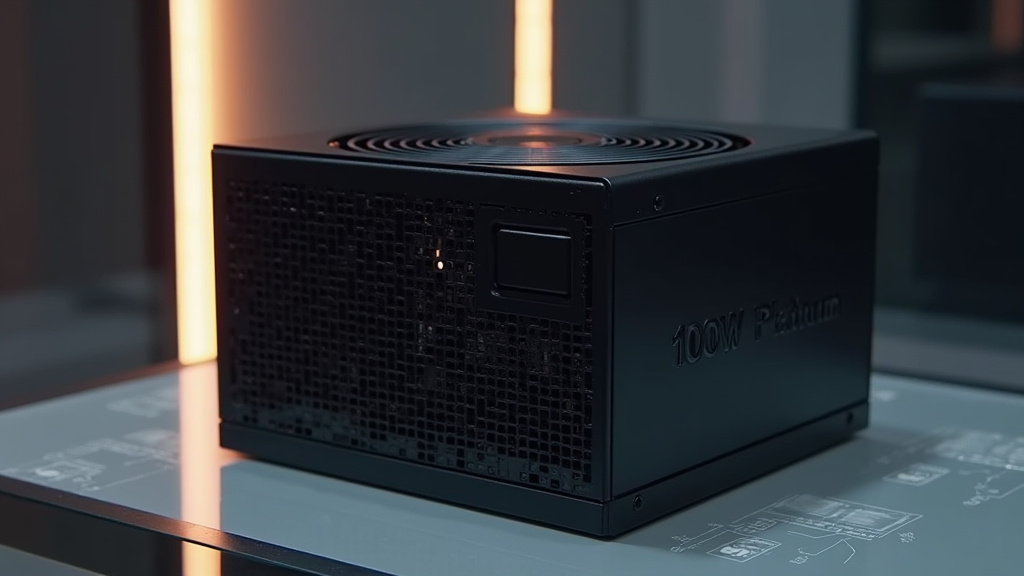 Alimentation PC 1000W 80 Plus Platinum sur un bureau gamer avec composants haut de gamme