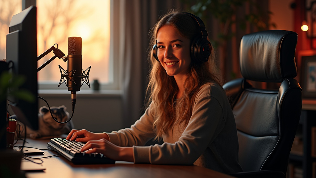 Espace de travail d'Arewilia avec son matériel de streaming professionnel