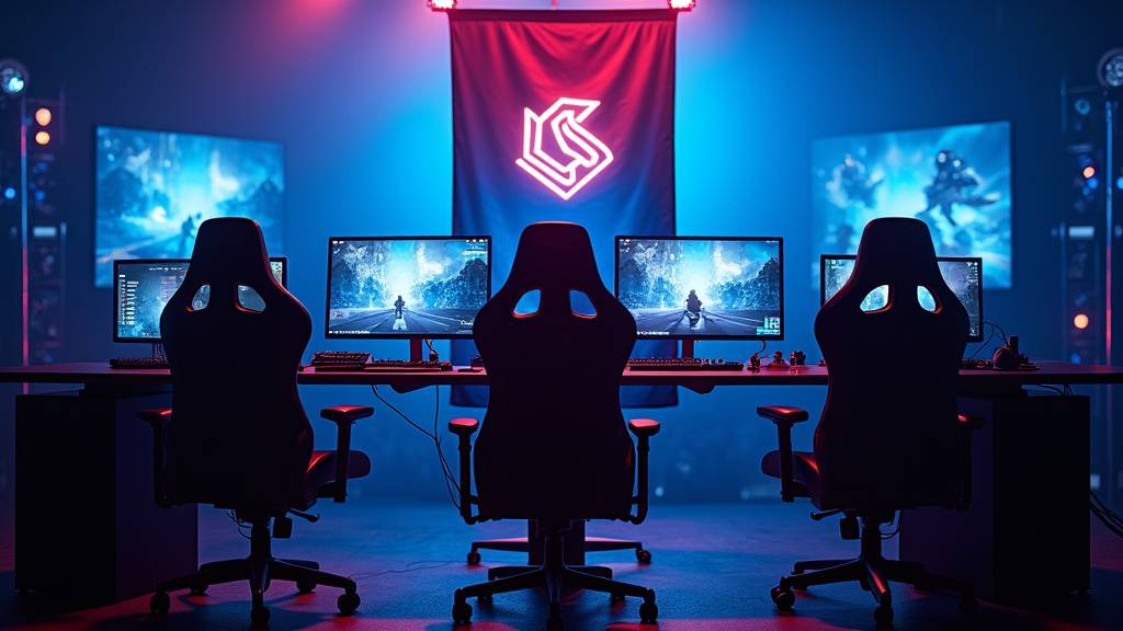 Équipe Solary lors d'une compétition Esport en direct sur scène