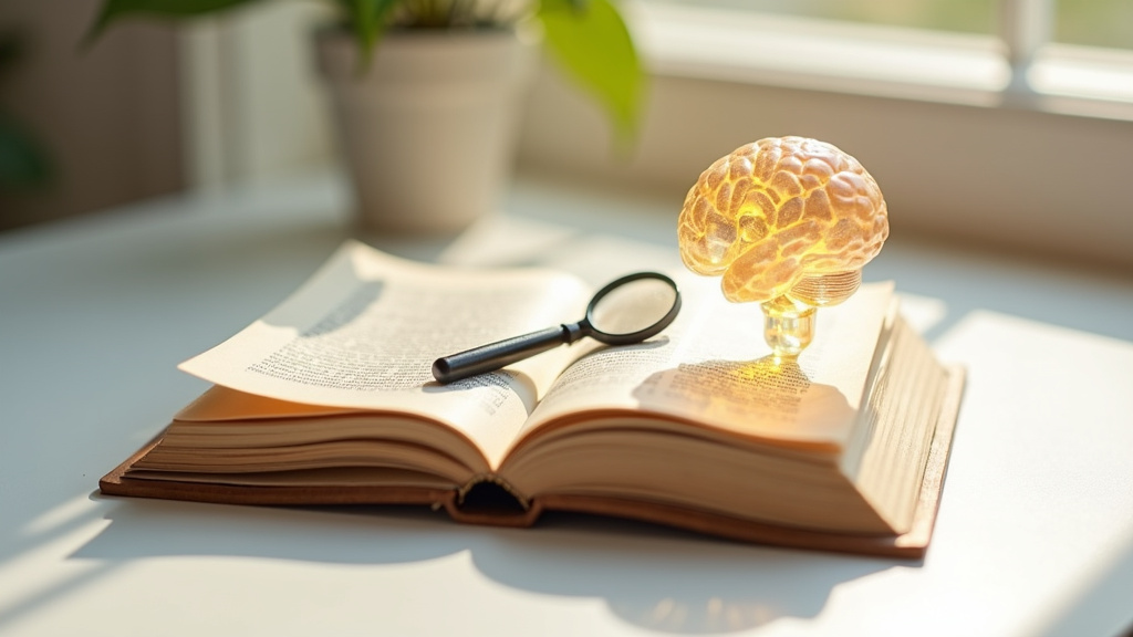 Illustration conceptuelle de l'intelligence artificielle avec des mots clés flottant autour de circuits électroniques