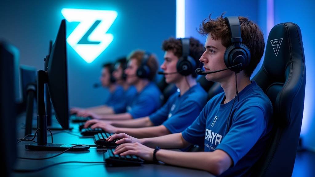 Logo officiel de Zephyr Esport et son emblématique poulpe dans un environnement gaming